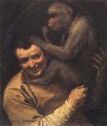 Portrait of a Young Man with a Monkey Annibale Carracci